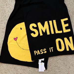 Kerri Rosenthal Black/Gold Smile Scarf/Wrap. NWT.